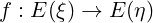 f : E (ξ) → E(η)