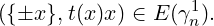 1
({�x },t(x )x ) ∈ E (γn ).